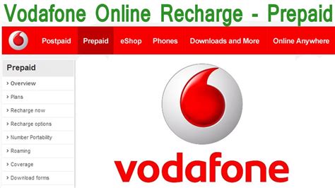 vodafone bill payment prepaid recharge